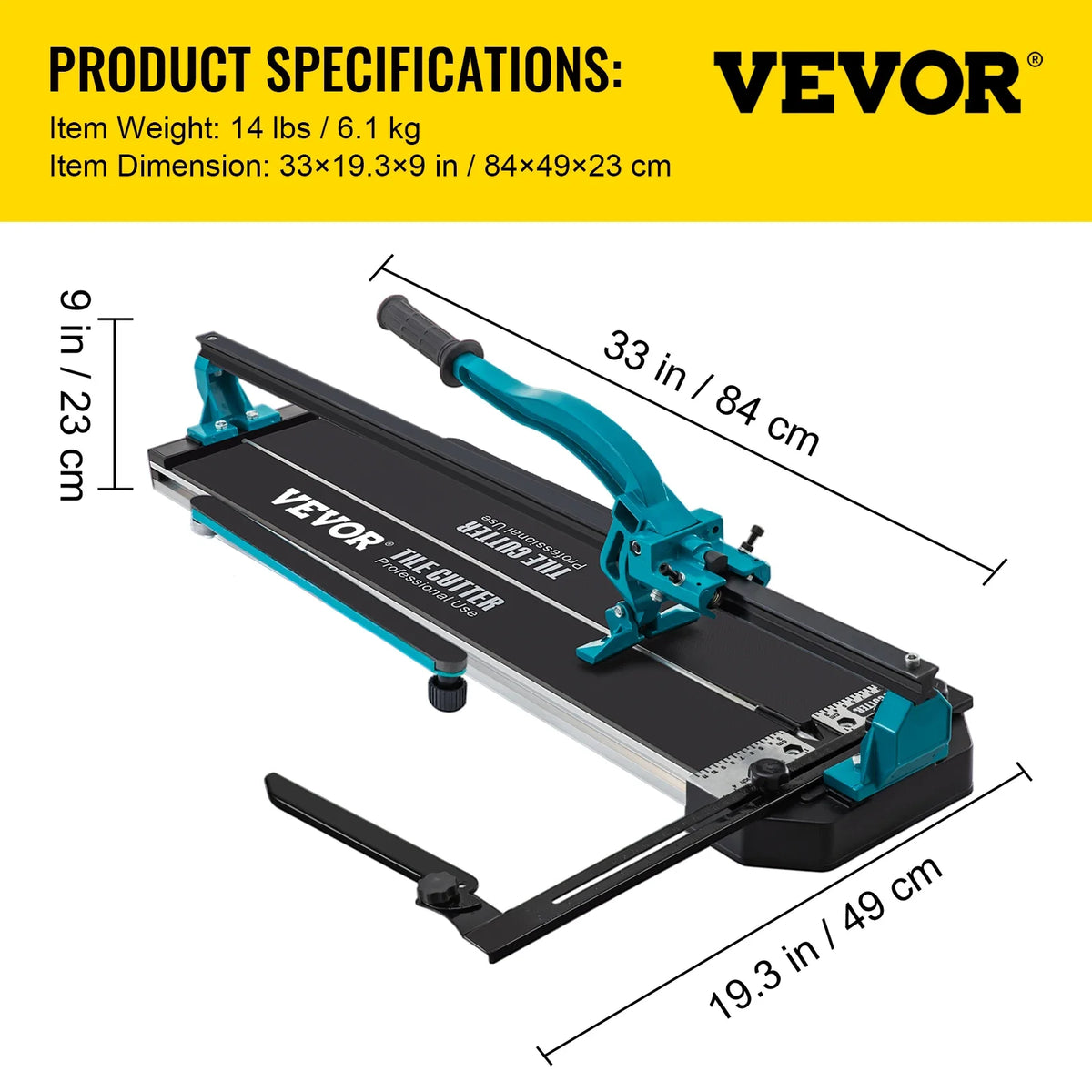 Manual Tile Cutter Porcelain Ceramic Tile Cutter with Tungsten Carbide Cutting Wheel Infrared Positioning Durable Rails