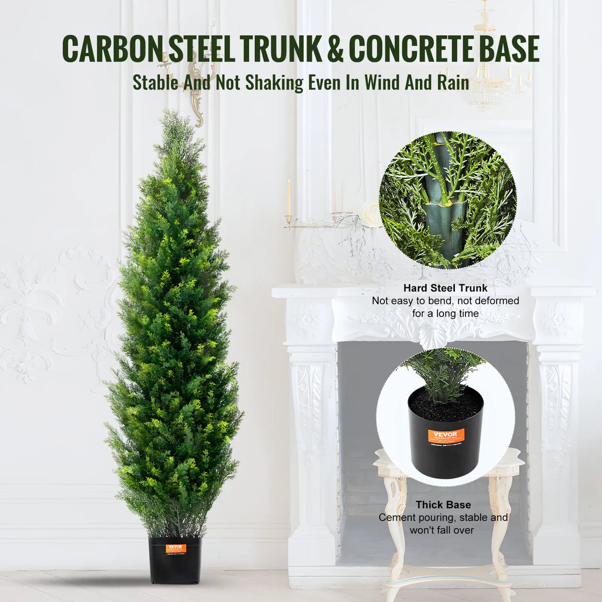 Artificial Cedar Topiary Tree Evergreen Fake Pine Cypress Trees Plant Artificial Greenery Set for Home Decor IndoorOutdoor