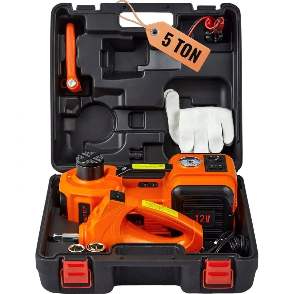 Electric Car Jack Floor Jack 3/5Ton Lifting Set DC 12V Car Scissors Jack With Impact Wrench  Auto Repair Tool Service Kit