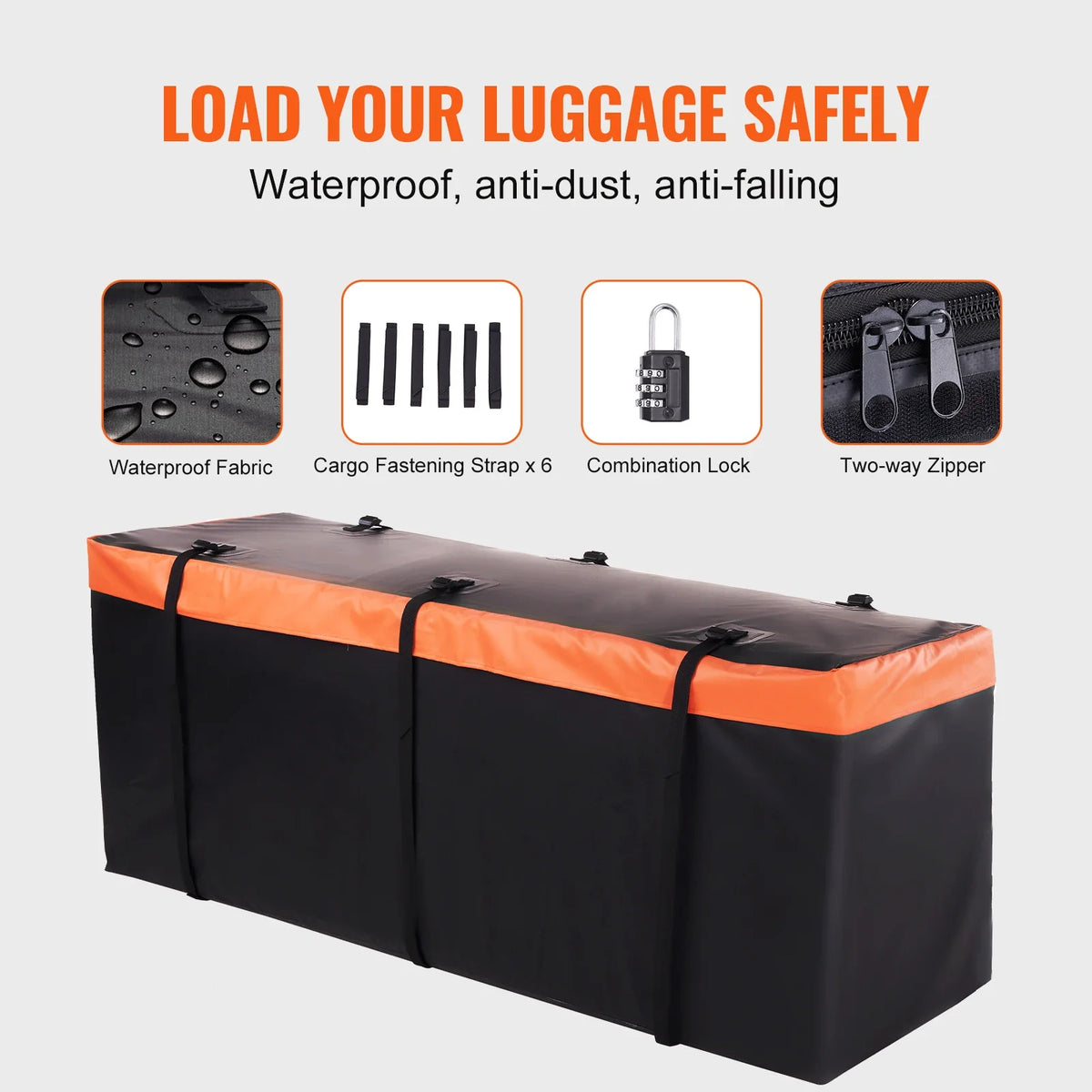53/60 in Hitch Cargo Carrier 400/500lb Capacity Trailer Hitch Mount Aluminum Cargo Basket for SUV Truck Pickup Camping