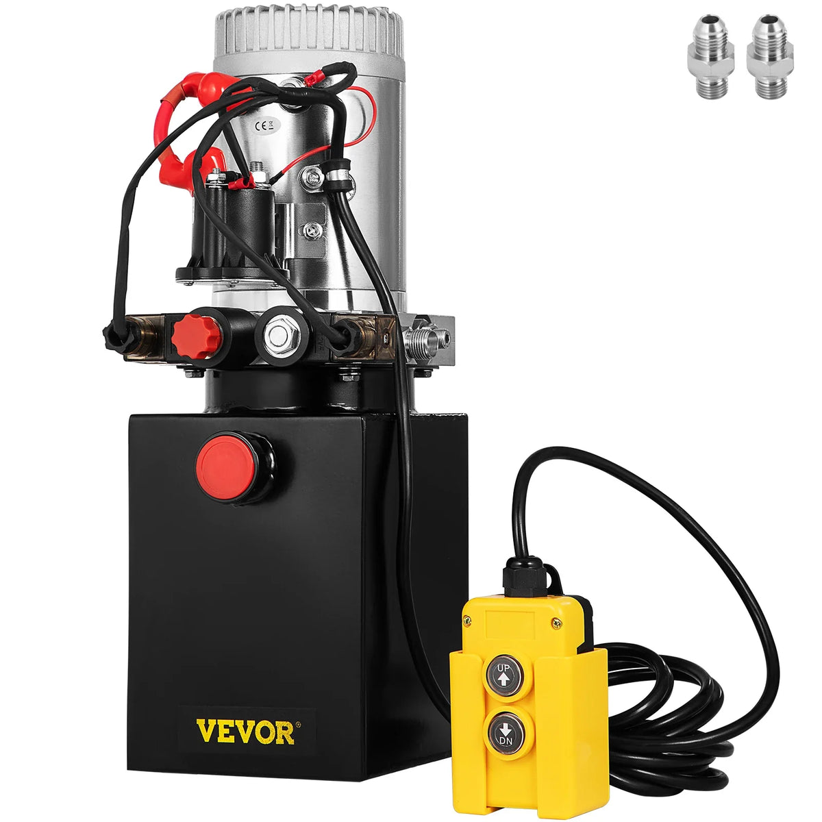 Hydraulic Pump Double Acting Hydraulic Power Unit 4L Steel Tank Hydraulic Pump Power Unit 12V for Dump Trailer Car Lifting