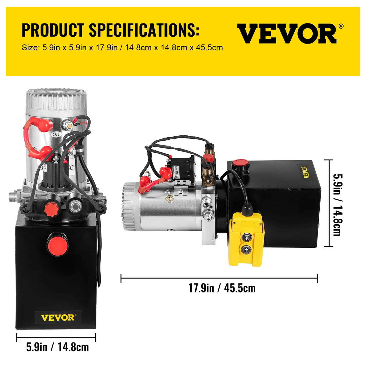 Hydraulic Pump Double Acting Hydraulic Power Unit 4L Steel Tank Hydraulic Pump Power Unit 12V for Dump Trailer Car Lifting