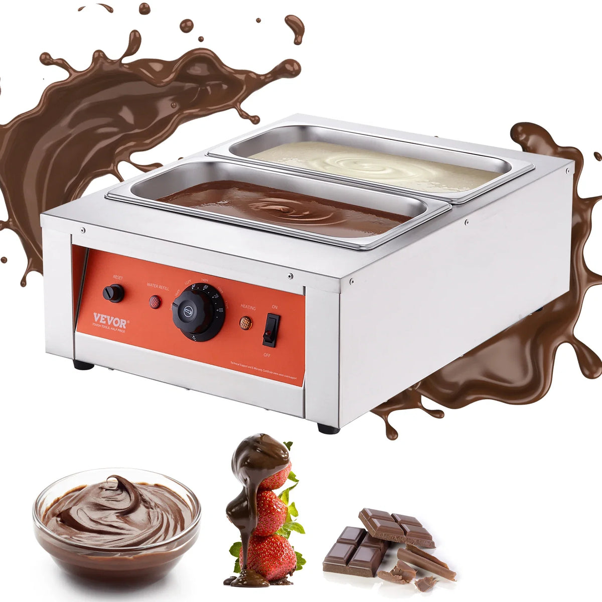Chocolate Tempering Machine,Stainless Steel Electric Commercial Food Warmer For Chocolate/Milk/Cream Melting and Heating