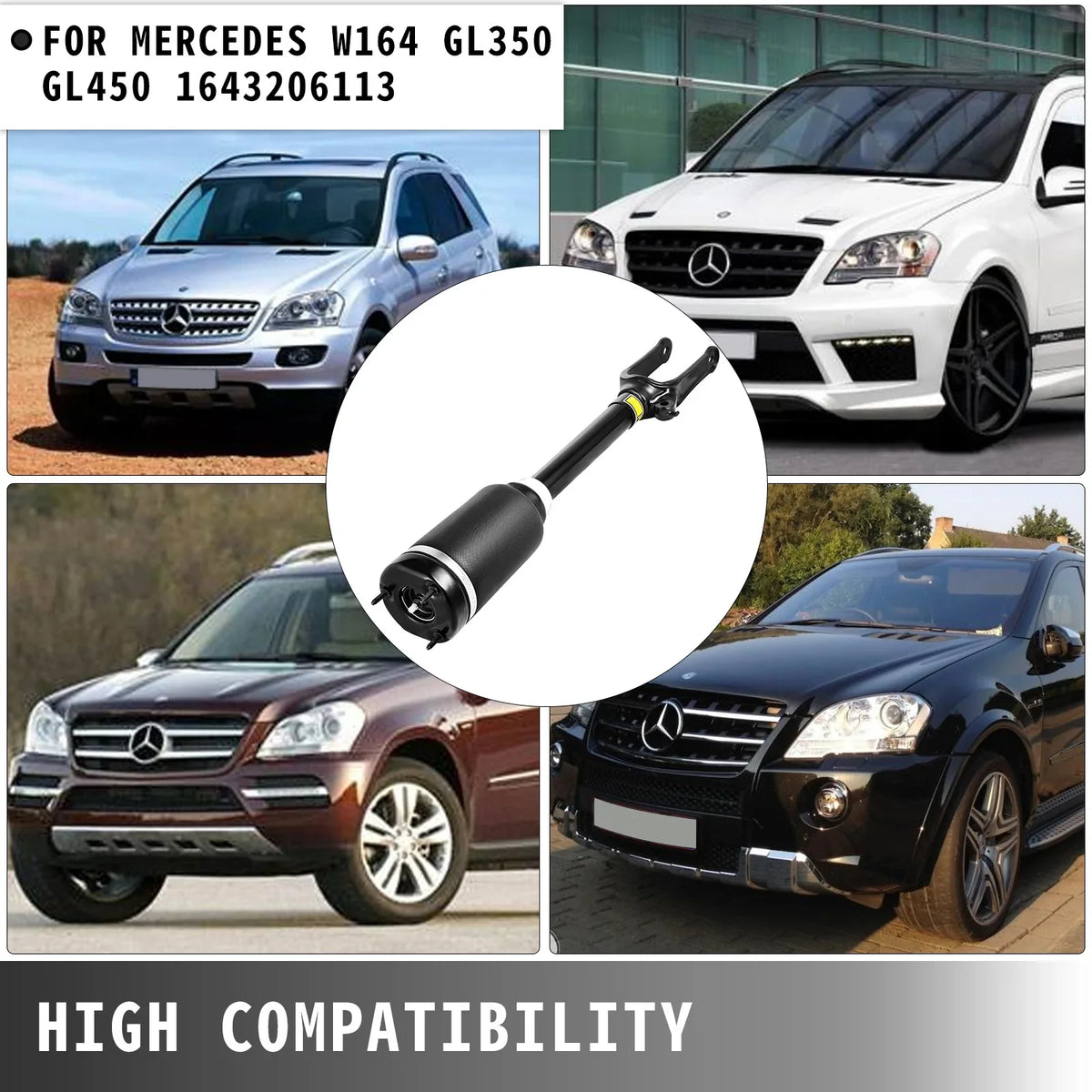 Front Air Suspension Spring Shock Strut Air Strut Suspension Front Air Shock Absorber for Mercedes Benz W164 GL350 GL450