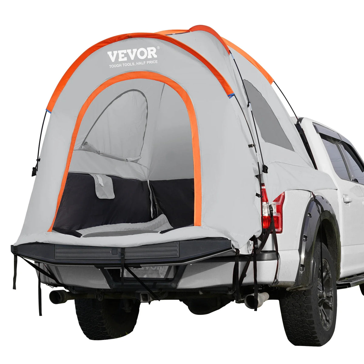 Truck Bed Tent 5.5'-6' Pickup Truck Tent with Rain Layer and Carry Bag Waterproof PU Double Layer Truck Tent for Camping