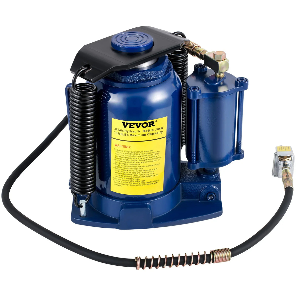 32 Ton/70550lbs Pneumatic Hydraulic Bottle Jack with Manual Hand Pump for Heavy Duty Auto Truck RV Repair Lift