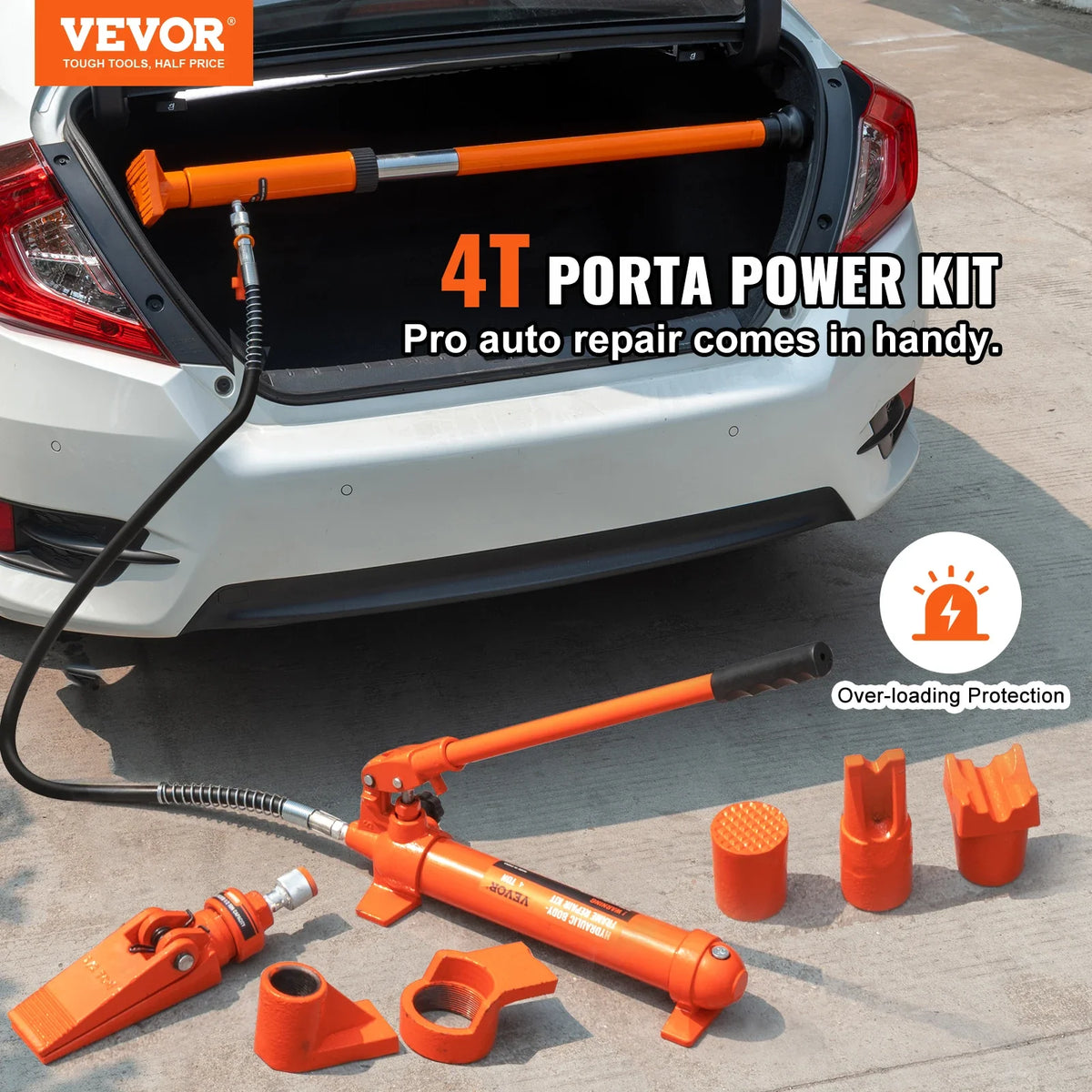 4/10/12/20 Ton Power Hydraulic Cylinder Jack Autobody Frame Repair Tool Kit Automotive Truck Lifting Jack Heavy Equipment