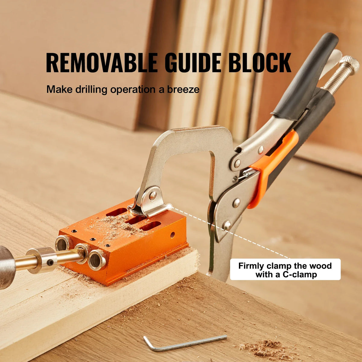30 Pcs Pocket Hole Jig Kit Adjustable & Easy to Use Pocket Hole Jig System with Step Drills Wrenches Drill Stop Rings