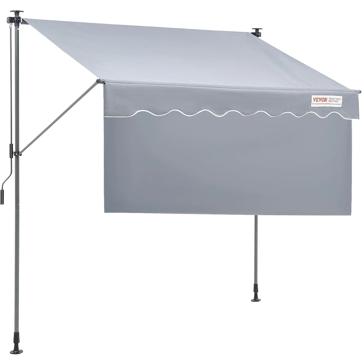 Manual Retractable Awning Outdoor Portable Sunshade Shelter Adjustable Patio Door Window Awning Canopy for Backyard Garden