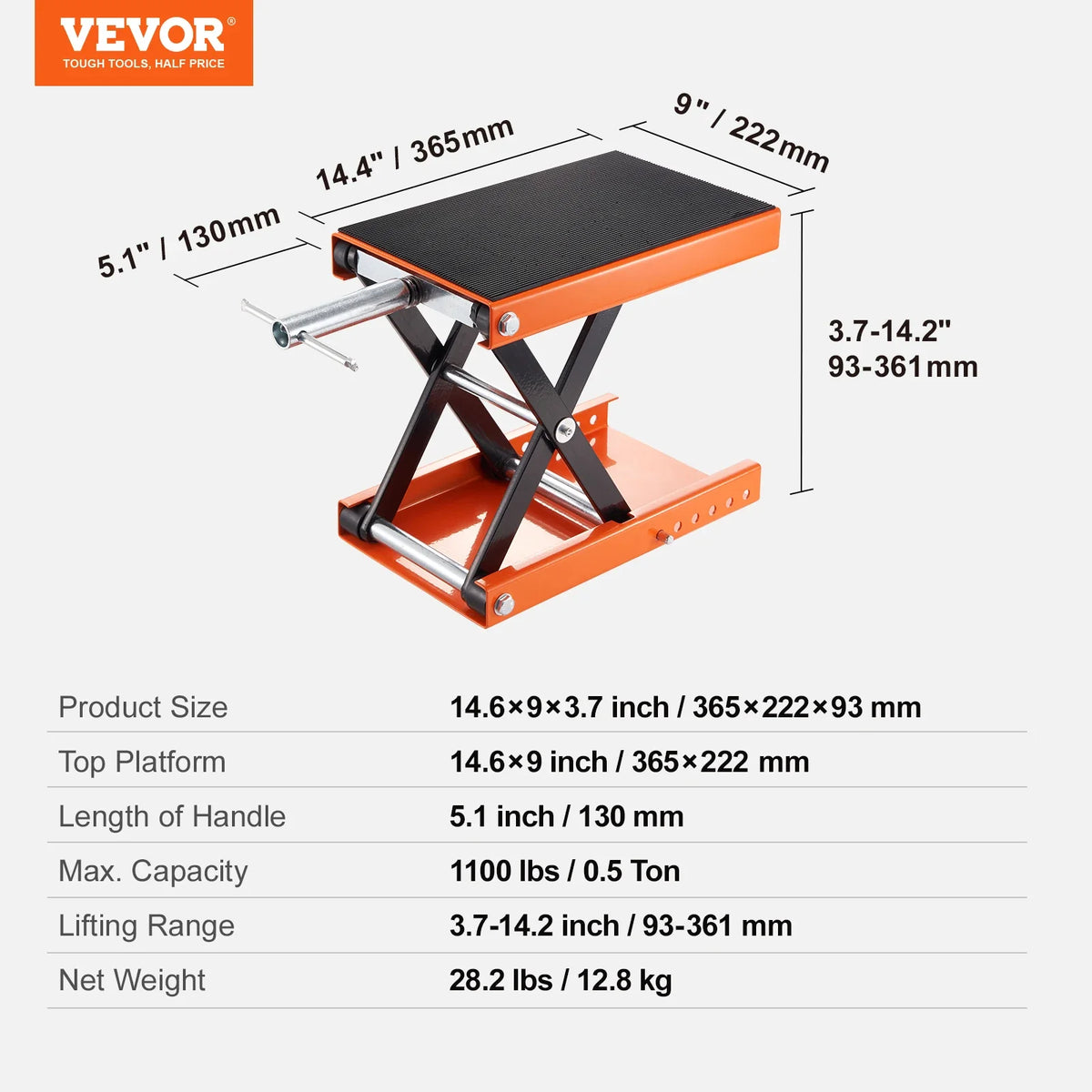 Motorcycle Lift,1100LBS Motorcycle Lift ATV Scissor Lift Jack w/ Dolly & Hand Crank,Center Hoist Crank Stand w/ Wide Deck