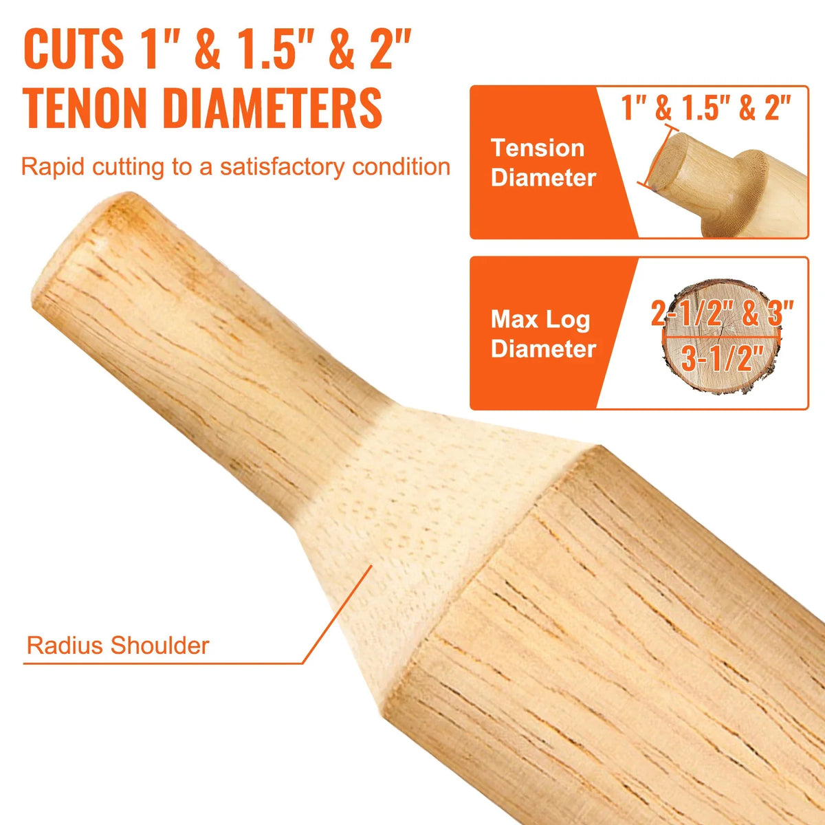 4/6/8Pcs Tenon Cutter Log Furniture Kit 1/1.5/2in Straight/Curved Blades Commercial Woodworking Tool for Corded Drill