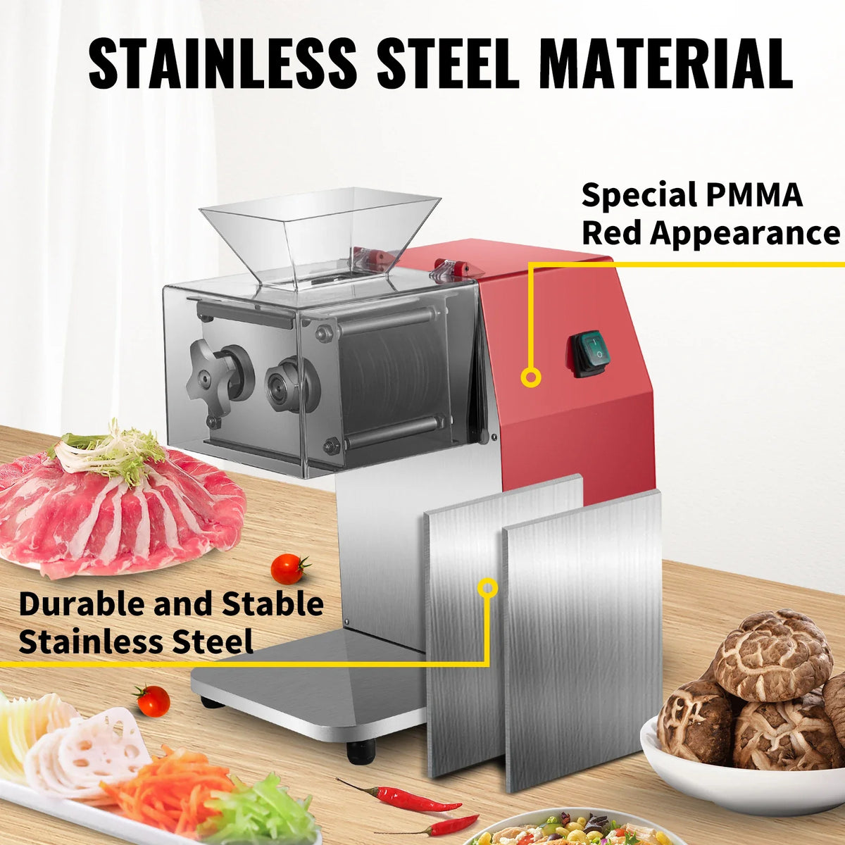 Commercial Meat Cutting Machine, 551 Lbs/H 850W Meat Shredding Machine, 3.5mm Blade Electric Meat Cutter, for Kitchen
