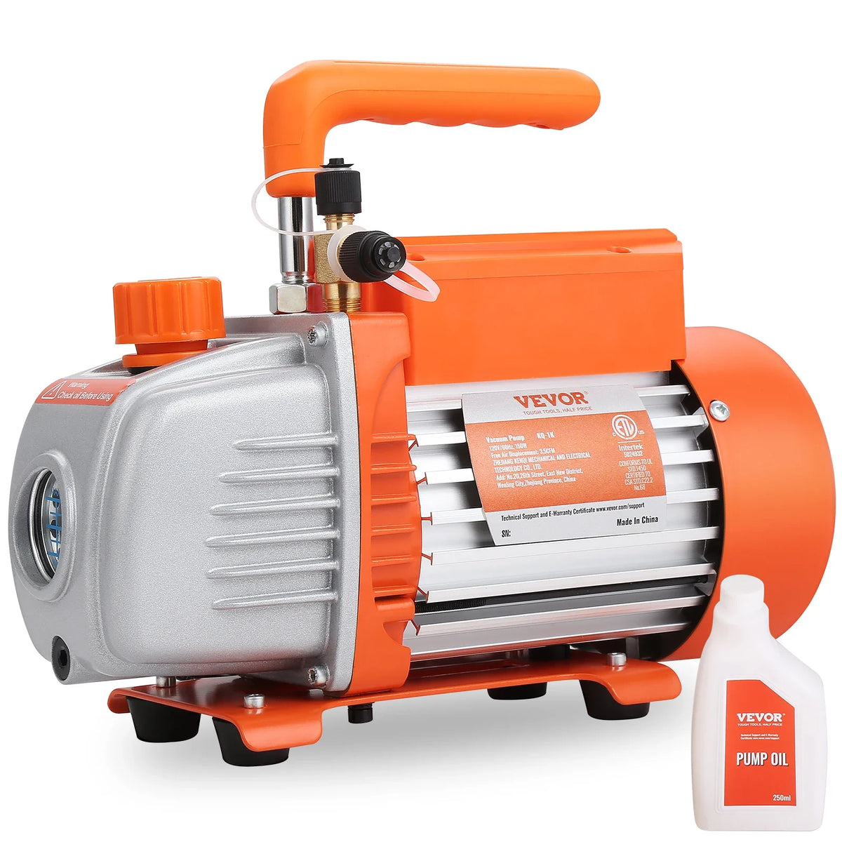 1/5 HP Single Stage Vacuum Pump 3.5 CFM AC Air Conditioning Conditioner Vacuum Pump HVAC Repair Refrigeration Maintenance