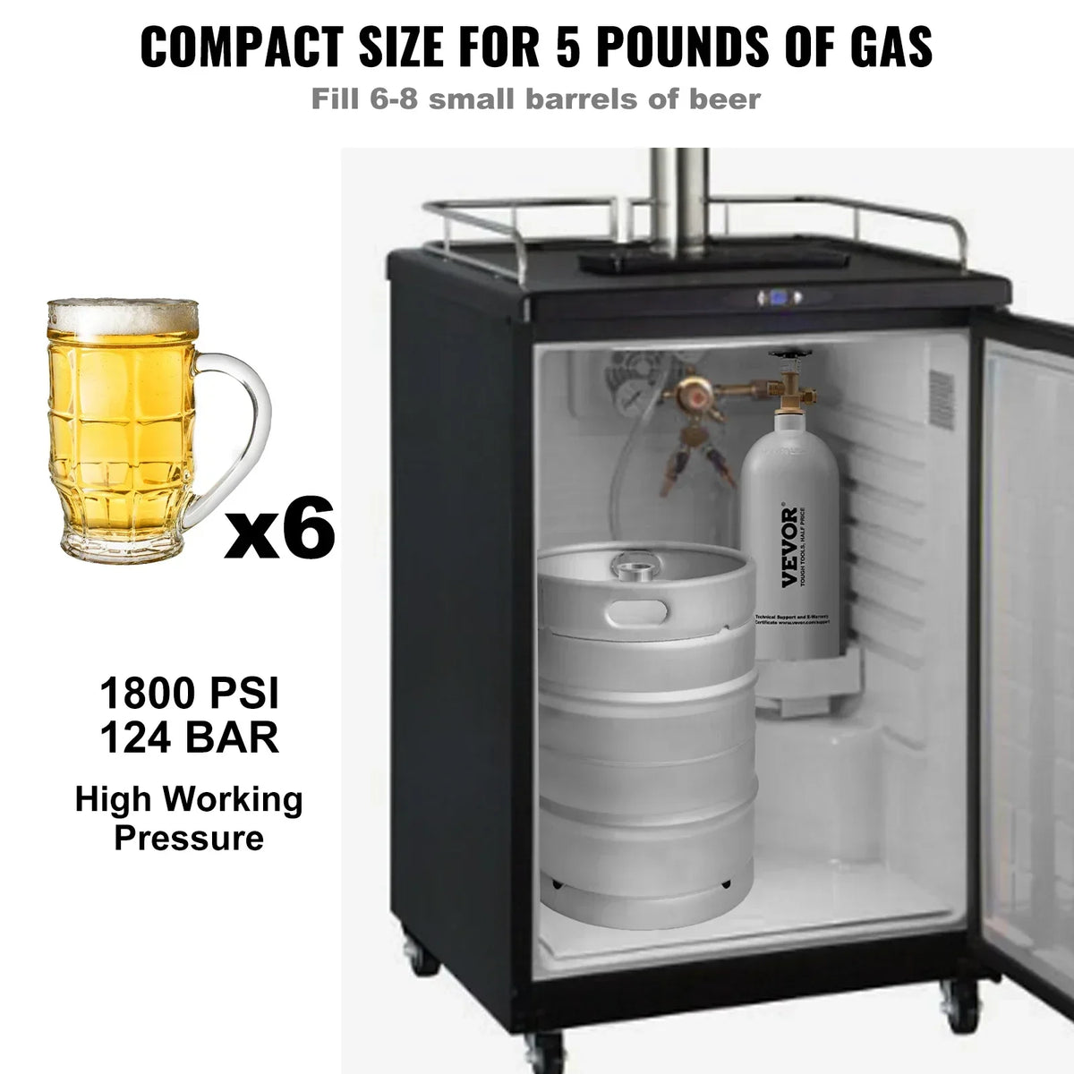 5Lbs CO2 Tank Aluminum Gas Cylinder Brand New CO2 Cylinder with Gray Spray Coating CO2 Tank with CGA320 Valve