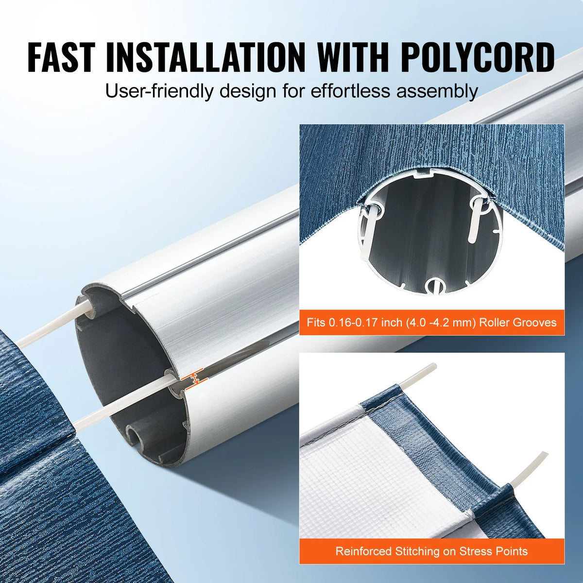 RV Awning Fabric Replacement 20'2" Fabric Length for 21' Awning Heavy Duty 3-Ply 16oz PVC Camper Awning Fabric Waterproof