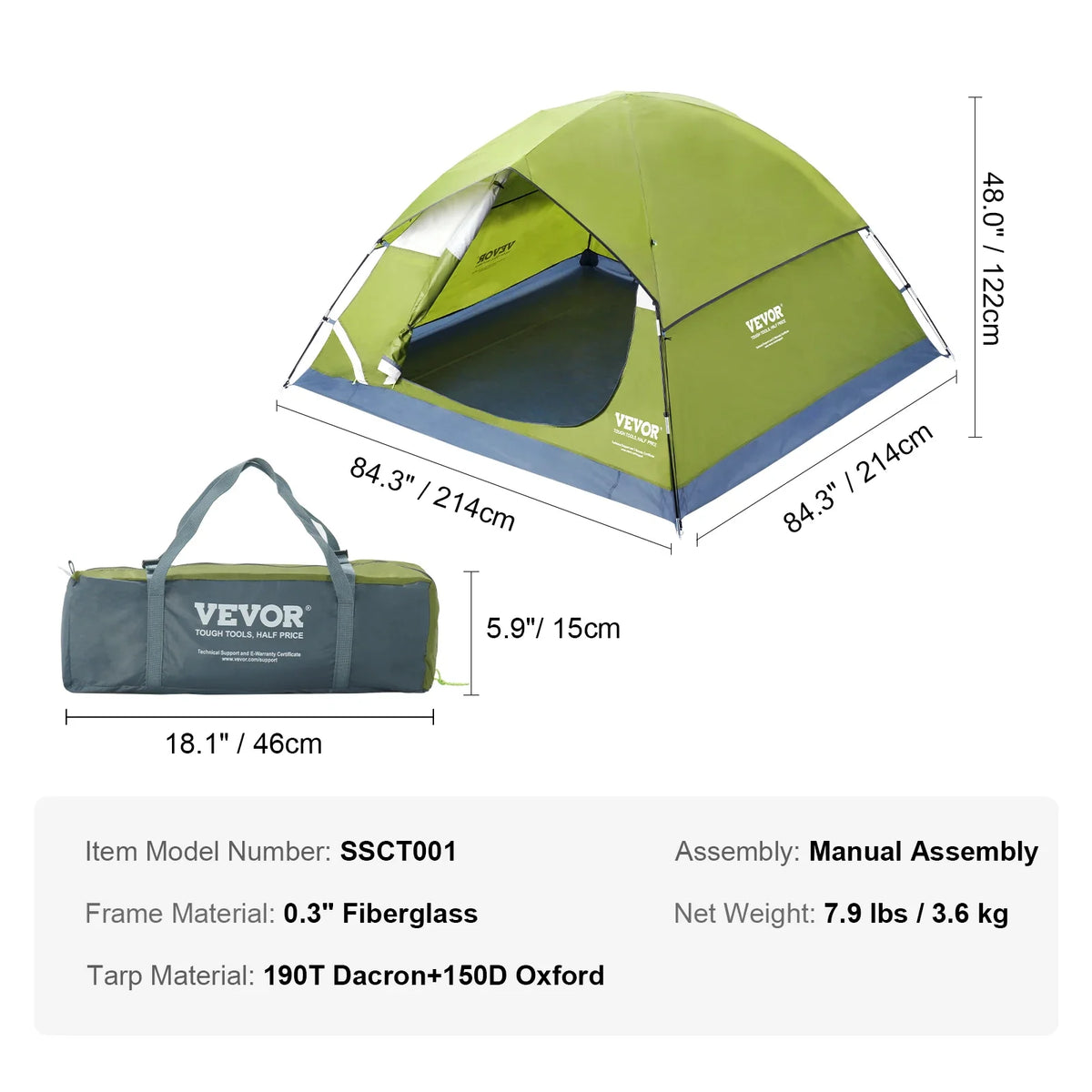 Outdoor Camping Tent Pop-Up Tents for 4 Person Easy Setup Waterproof Backpacking Tent for Family Camping Hiking Hunting
