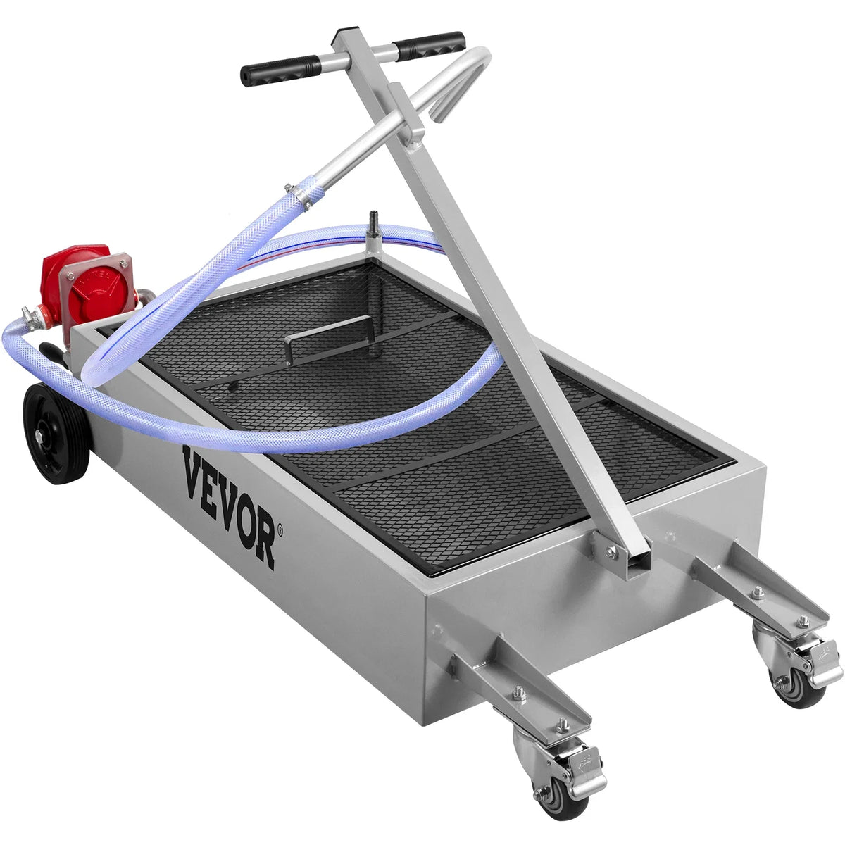 15 Gallon Oil Drain Tank 57L Low Profile Oil Drain Pan, Foldable Hand, with Pump, for Car SUV Trucks Oil Draining