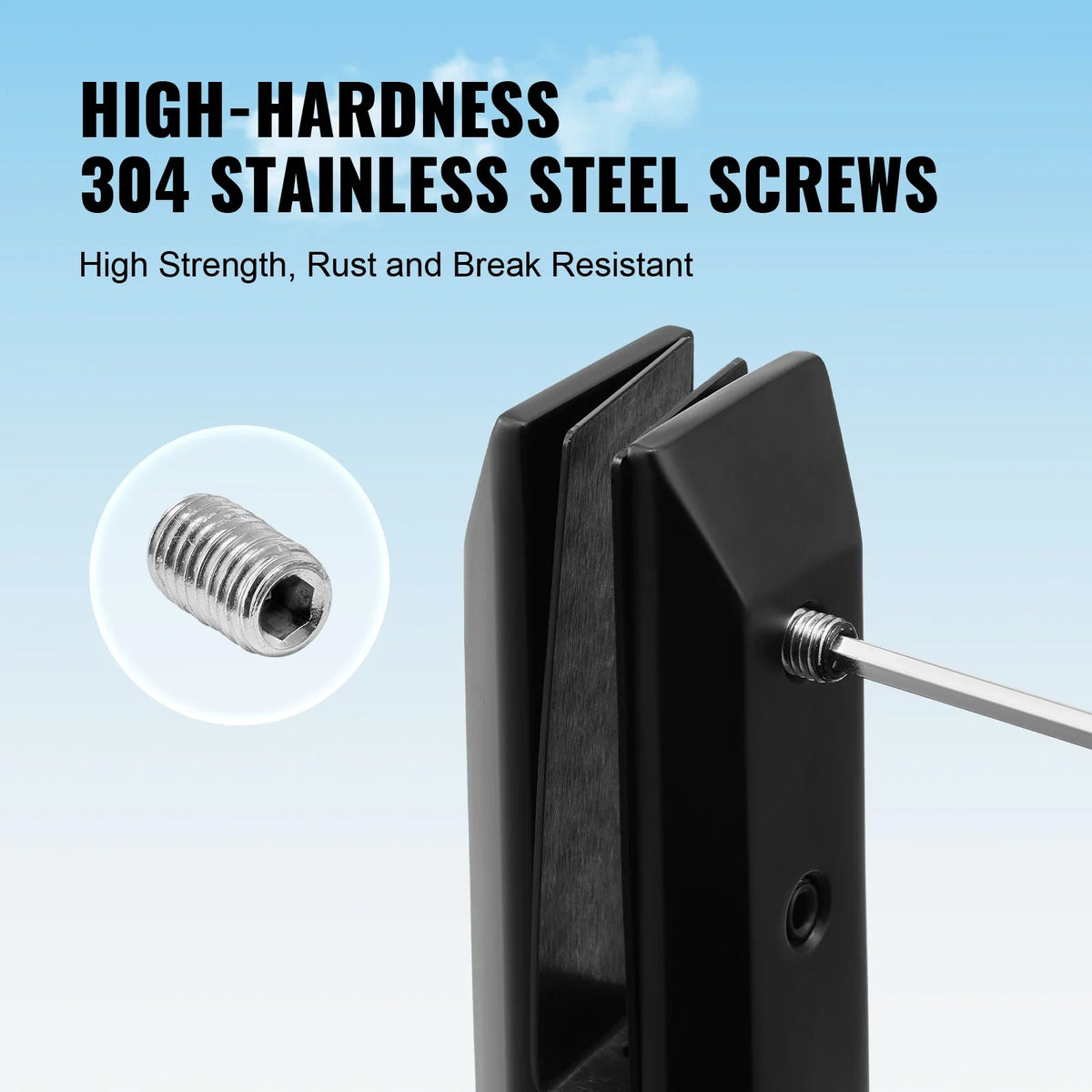 Glass Clamp 4 PCS Square Glass Railing Bracket for 0.31 "-0.47 " Tempered Glass 0.12” Thick for Balcony Garden Deck Stair