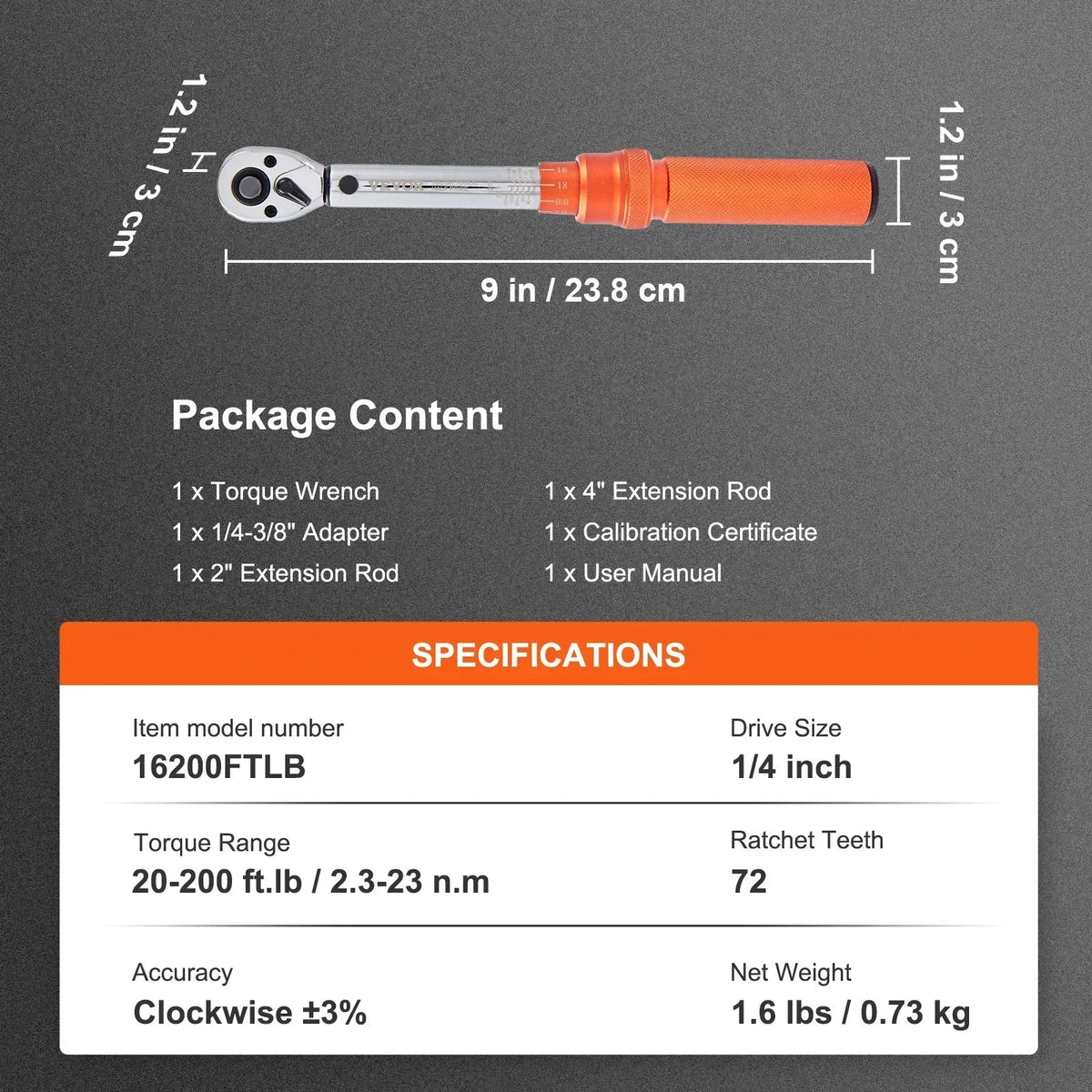 Mechanical Torque Wrench Set Precision Pointer Hand Tools 1/2" 1/4" 3/8" Torque Wrench Mechanical Workshop Car Repair Tool