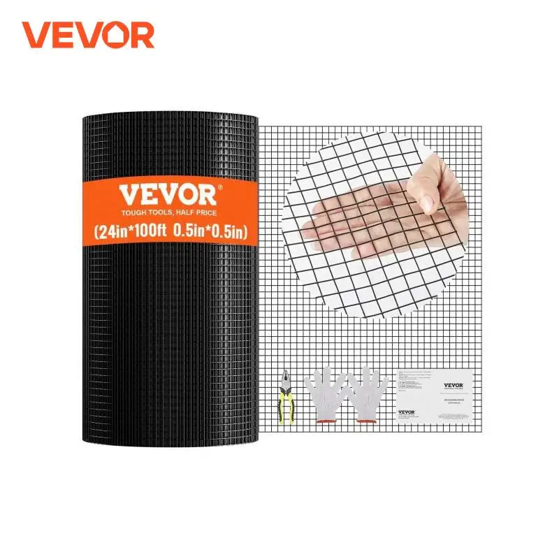 Hardware Cloth Galvanized Wire Mesh Roll Vinyl Coating Metal Wire Mesh for Chicken Coop Barrier Poultry Enclosures Black