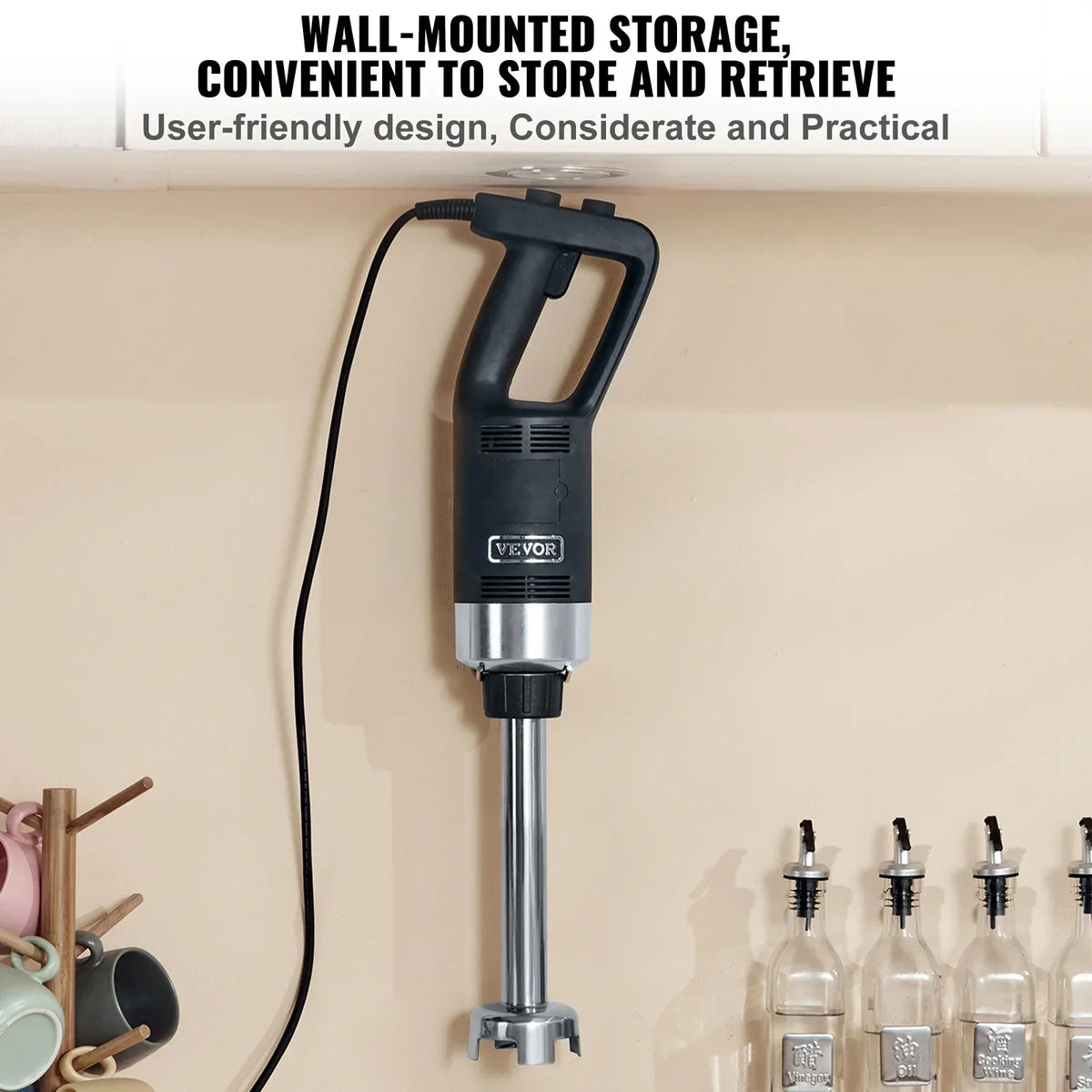 Commercial Immersion Blender 500W 12/20inch Heavy Duty Hand Mixer Kitchen Stick Mixer for Soup Smoothie Puree Baby Food