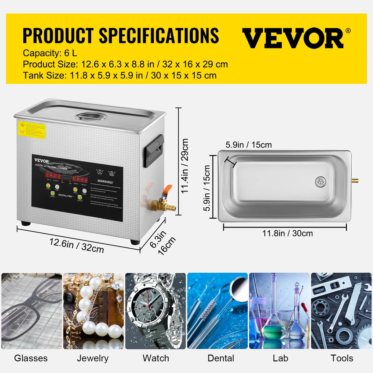 Home Appliance 0.8L 2L 3L 6L 15L Ultrasonic Cleaner Portable Washing Machine Dishwasher Lave-Dishes Ultrasound Bath Sonic