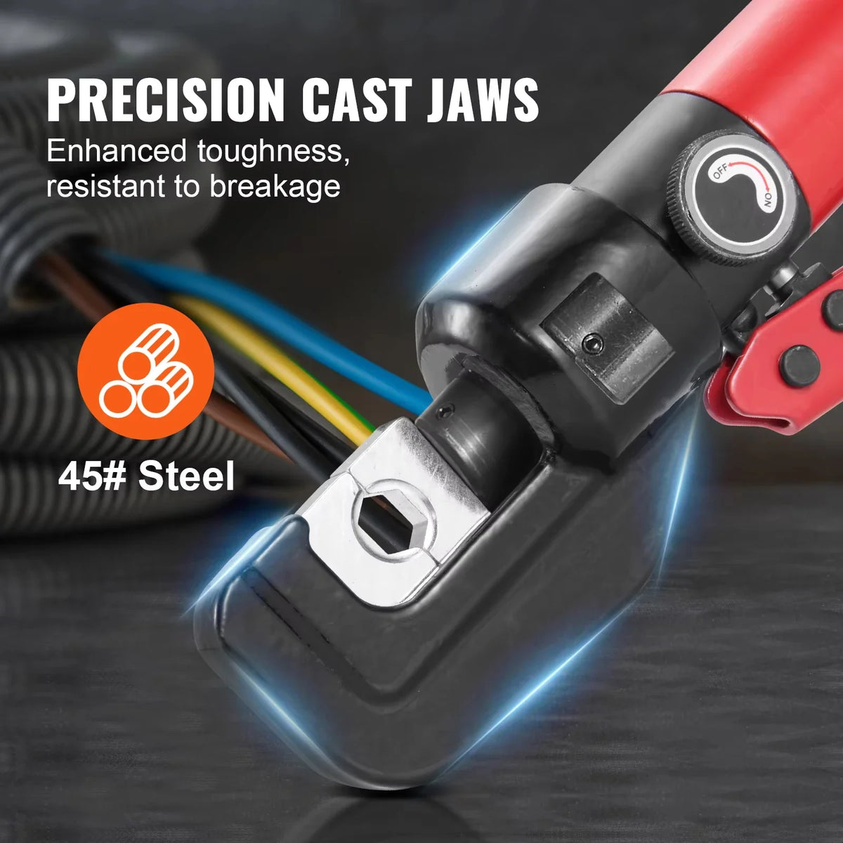 AWG12-2/0 Crimping Tool Copper And Aluminum Terminal Battery Lug Hydraulic Crimper,with a Cutting Pliers, Gloves
