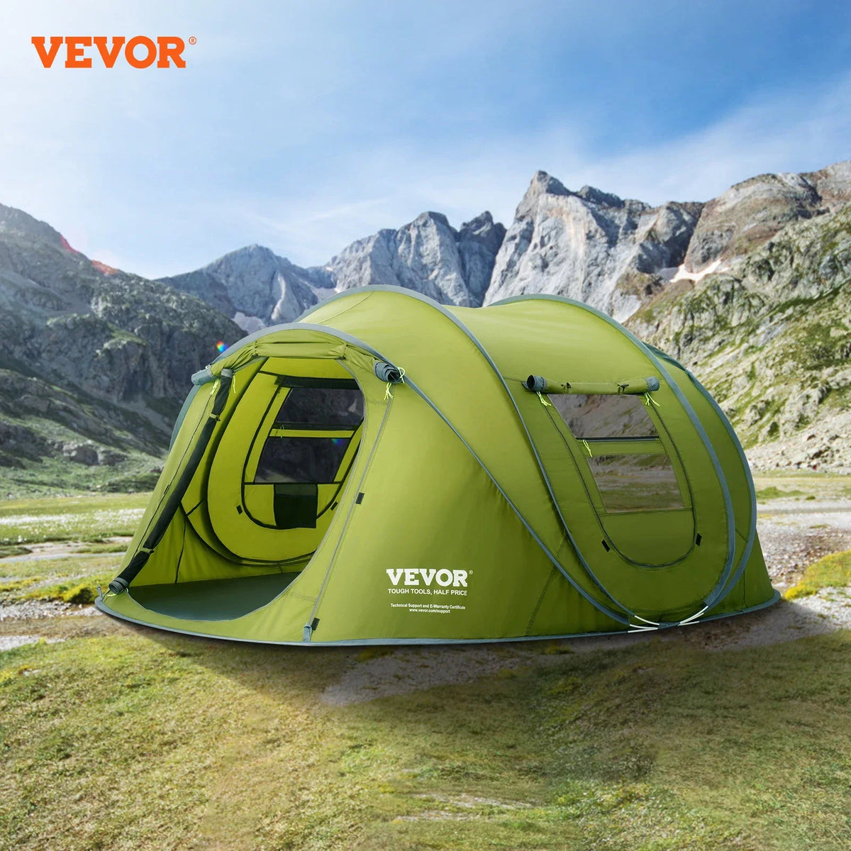 Outdoor Camping Tent Pop-Up Tents for 4 Person Easy Setup Waterproof Backpacking Tent for Family Camping Hiking Hunting
