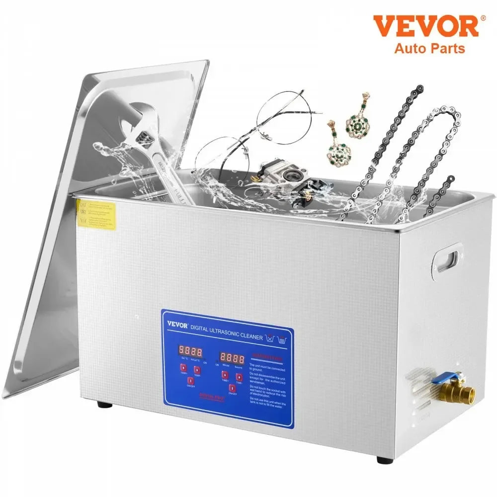 Ultrasonic Cleaner with Digital Timer - 2L to 30L Stainless Steel Tank for Jewelry, Glasses, Watches & Industrial Parts