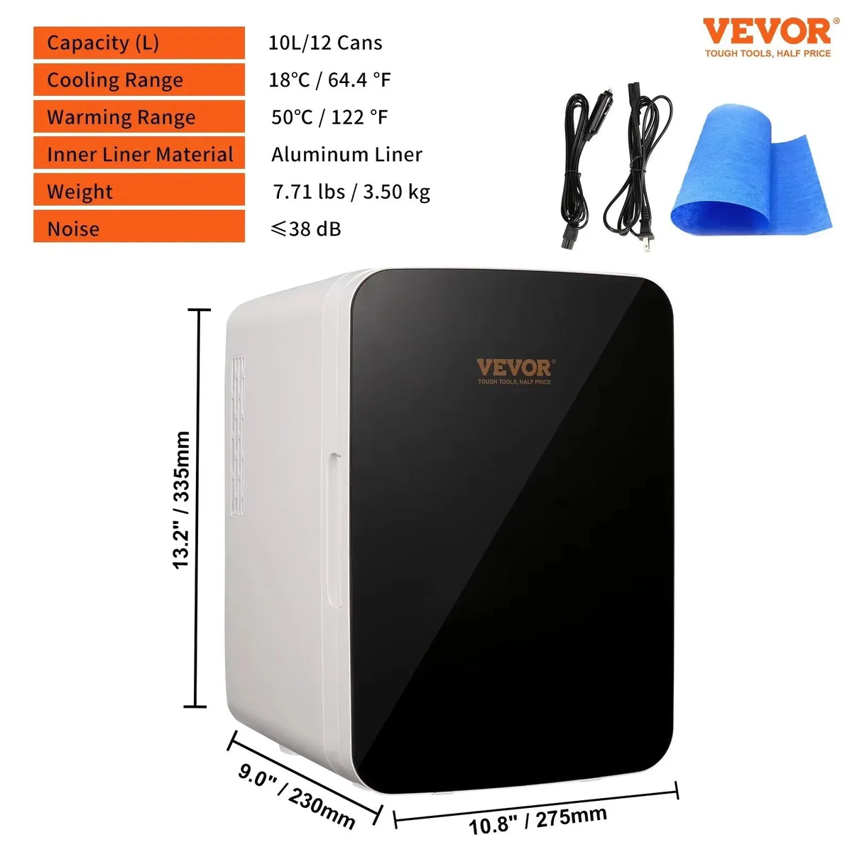 10L Car Refrigerator Mini Portable Skincare Fridge Cooling Freezer Food Drink Storage Box Container for Home Car Bar Use