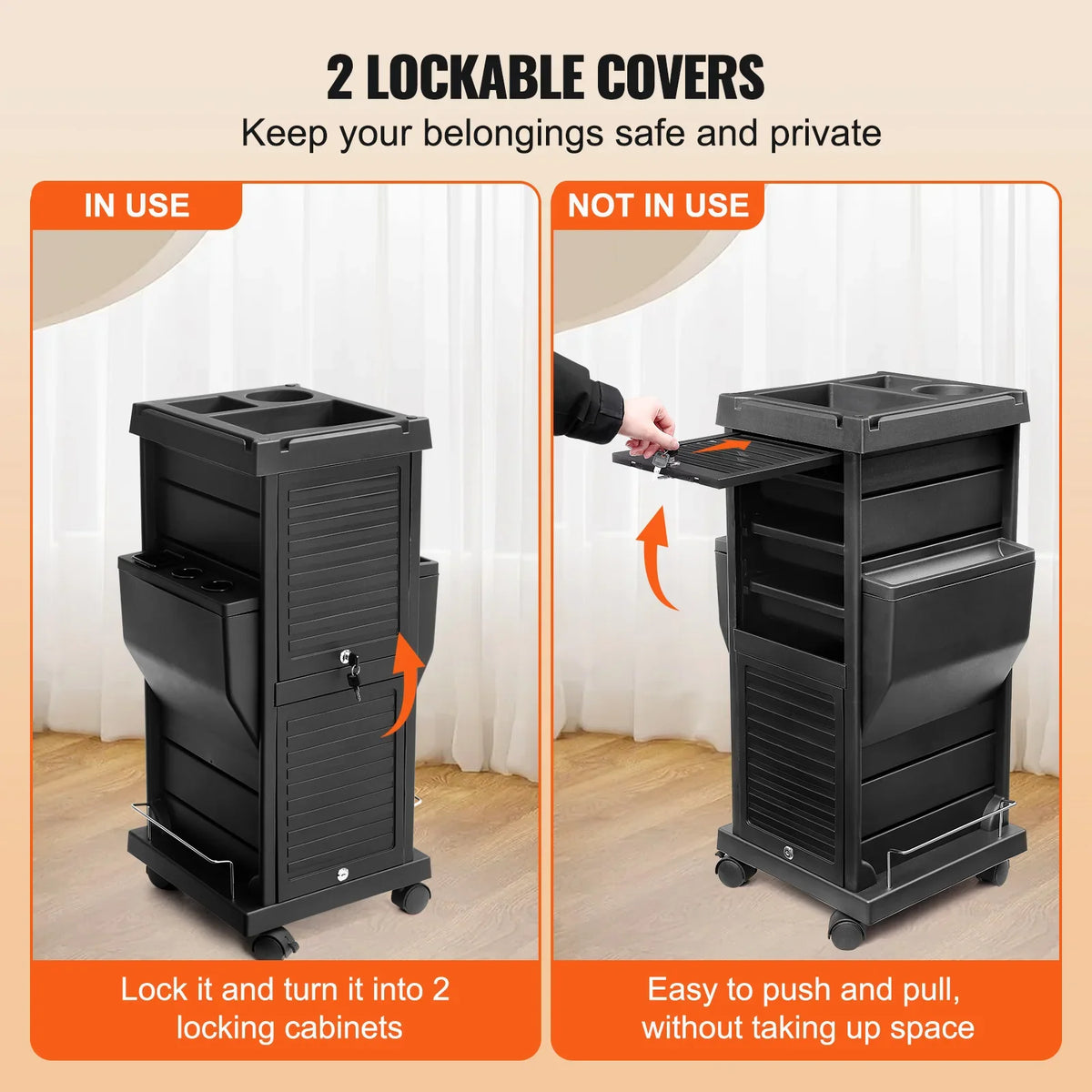 Ultimate Salon Trolley Cart for Stylist with 6 Removable Drawers & Tool Holder and Lockable Wheels for Beauty SPA Barber