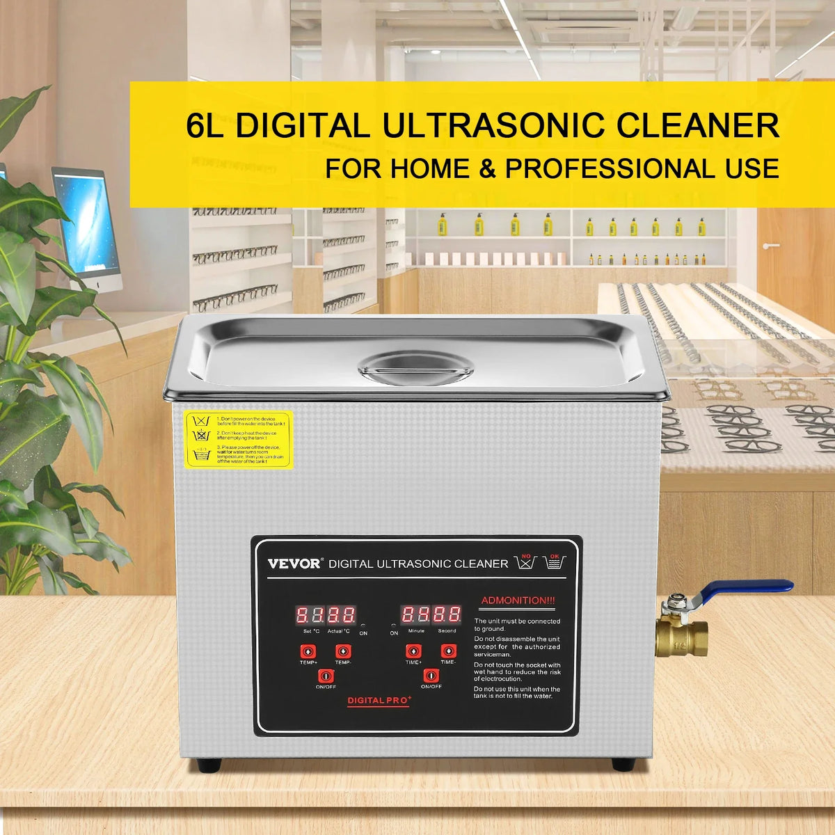 Ultrasonic Cleaner w/ Digital Timer & Heater,Professional Ultra Sonic Jewelry Cleaner,Stainless Steel Heated Clean Machine