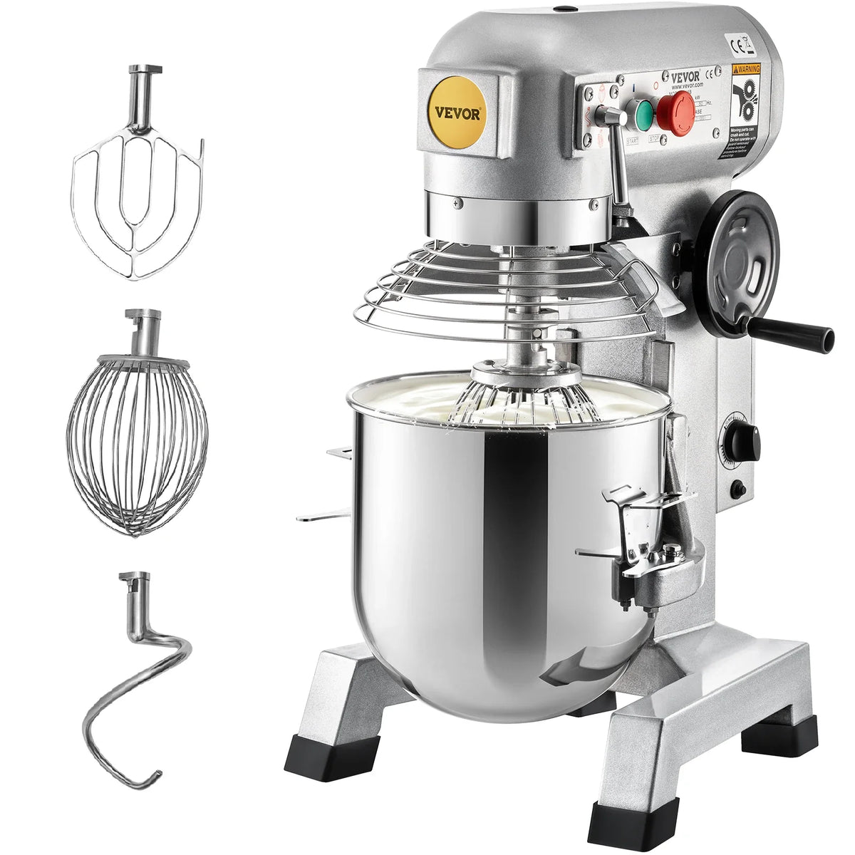 Commercial Stand Mixer,15Qt Stainless Steel Bowl,500W Heavy Duty Electric Food Mixer w/3 Speeds Adjustable 113/184/341 RPM
