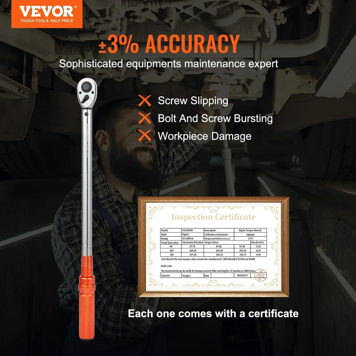 Mechanical Torque Wrench Set Precision Pointer Hand Tools 1/2" 1/4" 3/8" Torque Wrench Mechanical Workshop Car Repair Tool