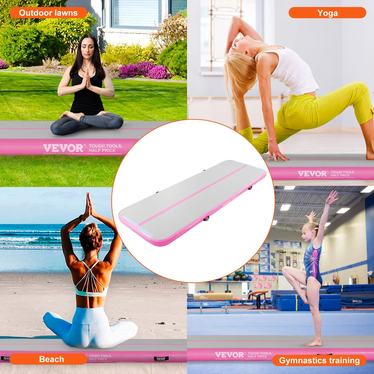10/13/16 ft Gymnastics Air Mat Thickness Inflatable Gymnastics Tumbling Mat Tumble Track with Electric Pump Training Mats