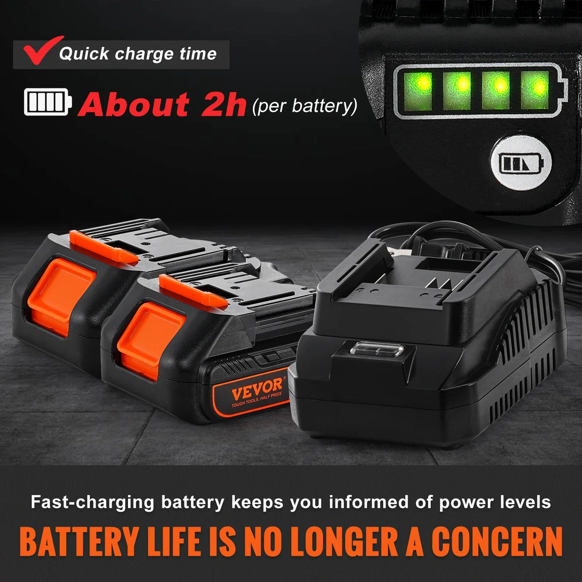 10000PSI 20-Volt Cordless Electric Grease Gun Kit Battery Powered with Two Batteries Carrying Case Charger Included