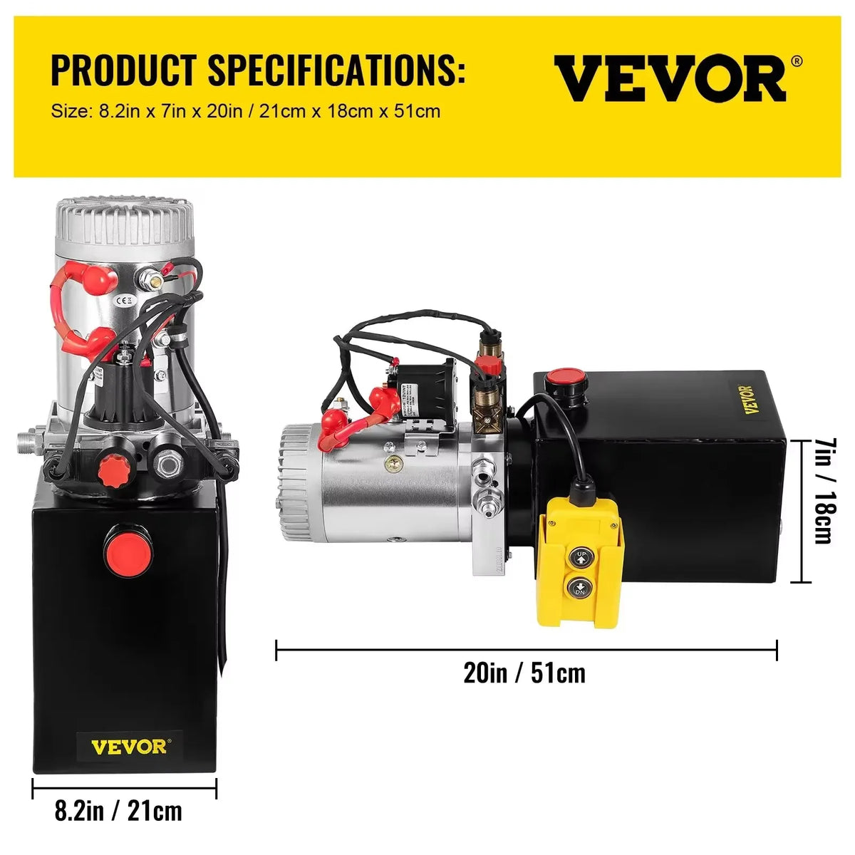 Car Jack Hydraulic Pump 12V DC Double Acting Power Unit 4/8/10/12/15/20 Quart Steel Oil Tank Dump Trailer Truck Lift Pump