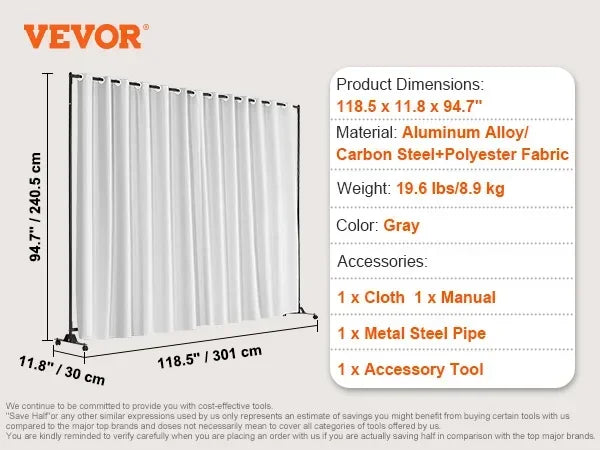 4/3/1 Panel Room Dividers Adjustable In Size & Height Freestanding & Foldable Privacy Screen Partition for Office Home