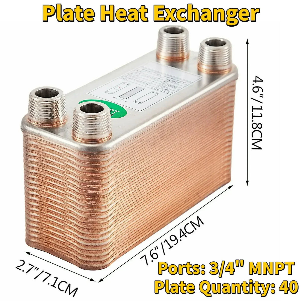 30 40 60 Plates Heat Exchanger Wort Chiller Stainless Steel Homebrew Brewing Beer Cooler Counterflow Chiller Water Heating