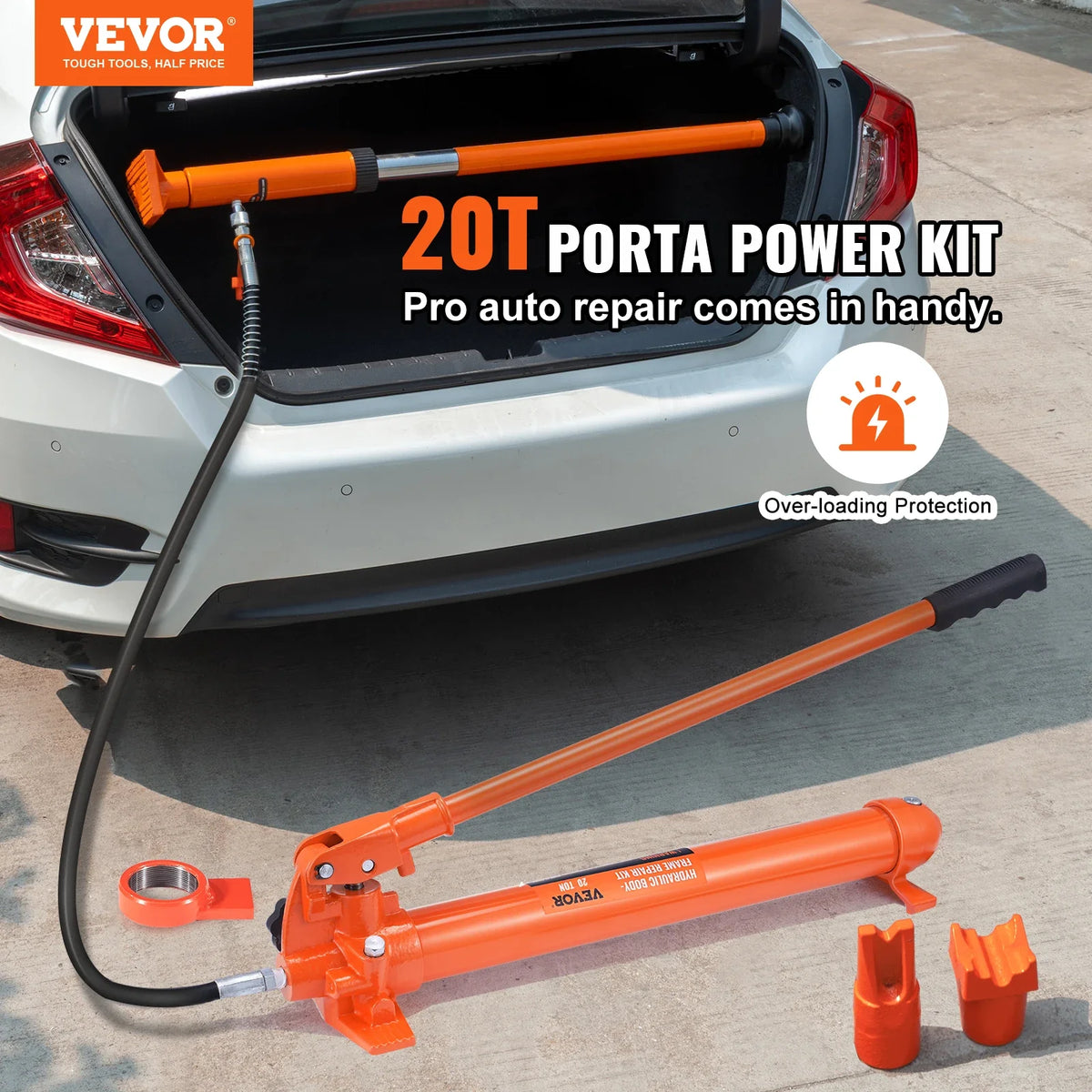4/10/12/20 Ton Porta Power Kit,  Portable Hydraulic Jack with Storage Case for Automotive, Garage, Farm, Mechanic