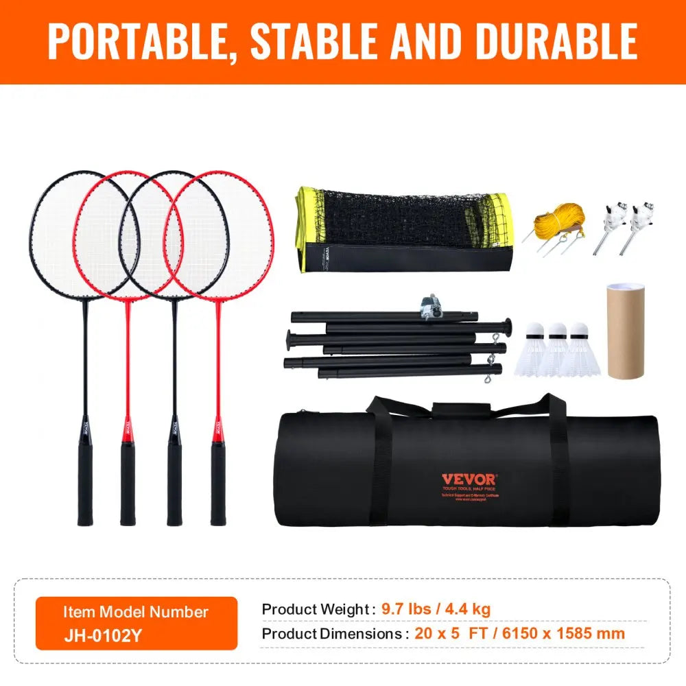Badminton Net Set,Outdoor Backyard Beach Badminton Net,Portable Badminton Equipment Set,Adults Badminton Net with Poles
