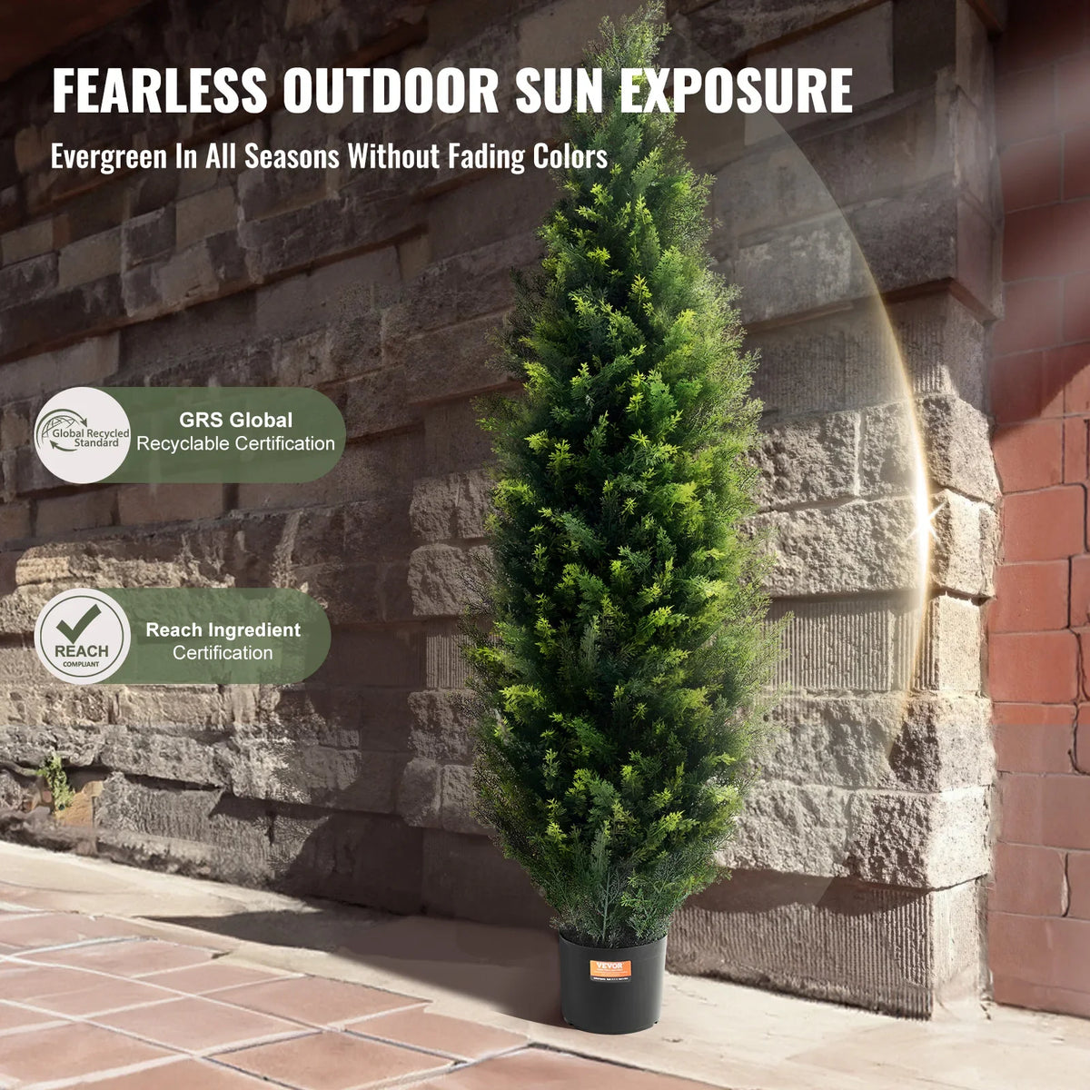 Artificial Cedar Topiary Tree Evergreen Fake Pine Cypress Trees Plant Artificial Greenery Set for Home Decor IndoorOutdoor
