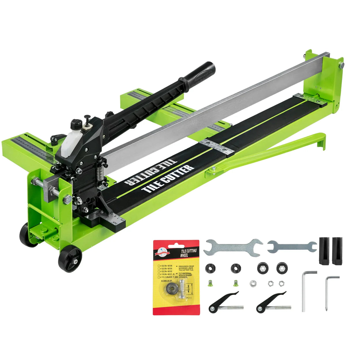 31.5-Inch Manual Tile Cutter,Ceramic Porcelain Tile Cutter w/ Laser Guide All-Steel Frame and Bonus Spare Cutter Wheels