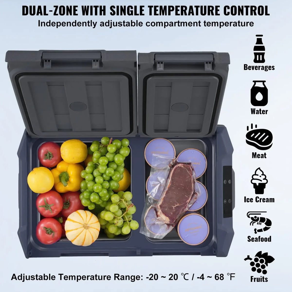 12L 25L 30L 32L 37L 45L Car Refrigerator Freezer, Compressor Dual Zone Portable Fridge for Home Travel Camping Truck