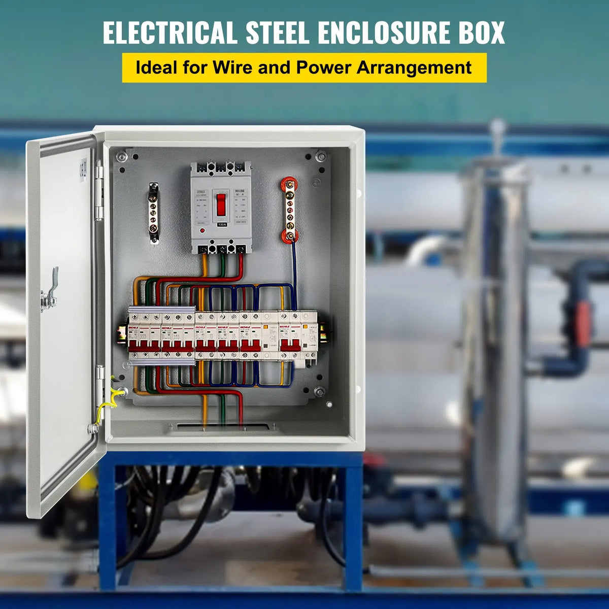 NEMA 4X Steel Enclosure 4 Sizes, IP66 Water/Dustproof w/Mount Plate - Outdoor/Indoor Elec Box