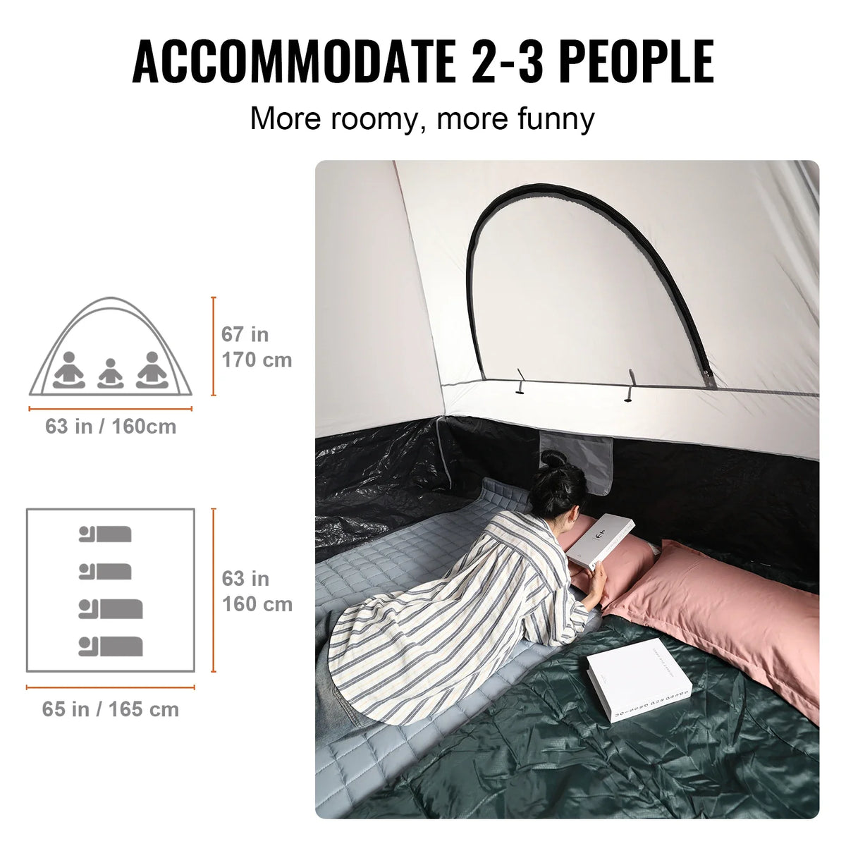 Truck Bed Tent 5.5'-6' Pickup Truck Tent with Rain Layer and Carry Bag Waterproof PU Double Layer Truck Tent for Camping
