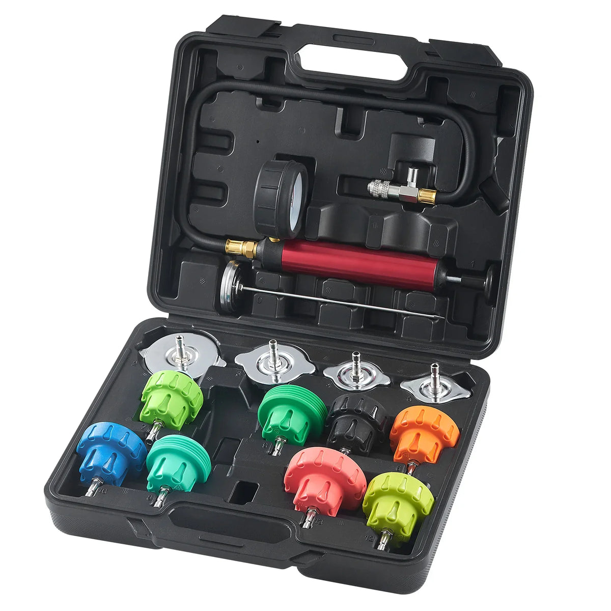 14/28 pcs Universal Radiator Pressure Tester Kit Coolant Pressure Tester Kit For Cars Motorcycles Trucks Cooling System