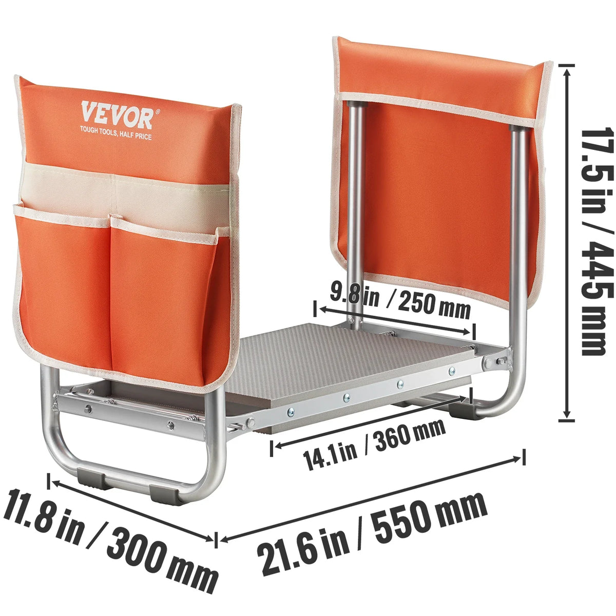 Garden Kneeler and Seat 330 lbs Load Capacity 8/10" EVA Wide Pad Foldable Garden Stool  Kneeling Bench for Gardening