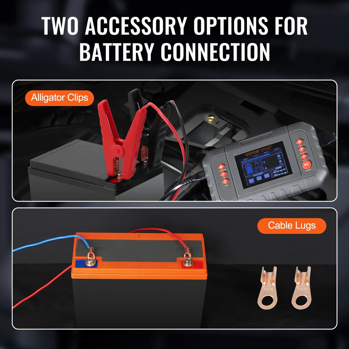 Smart Battery Charger 35-Amp Lithium LiFePO4  (AGM/Gel/SLA) LCD Display Trickle Charger for Boat Motorcycle Use