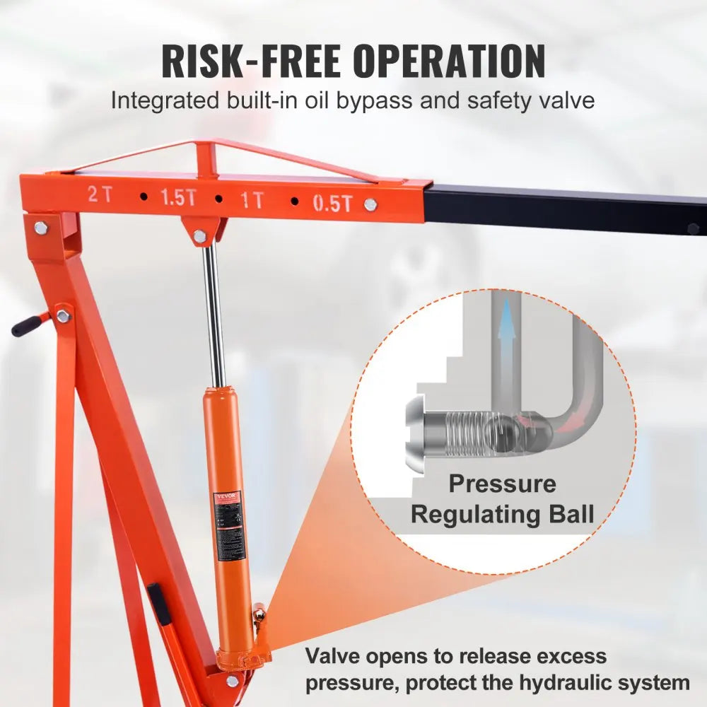 Hydraulic Long Ram Jack 8 Ton Engine Hoist Cylinder with Single Piston Pump And Clevis Base  Hydraulic Ram Cylinder